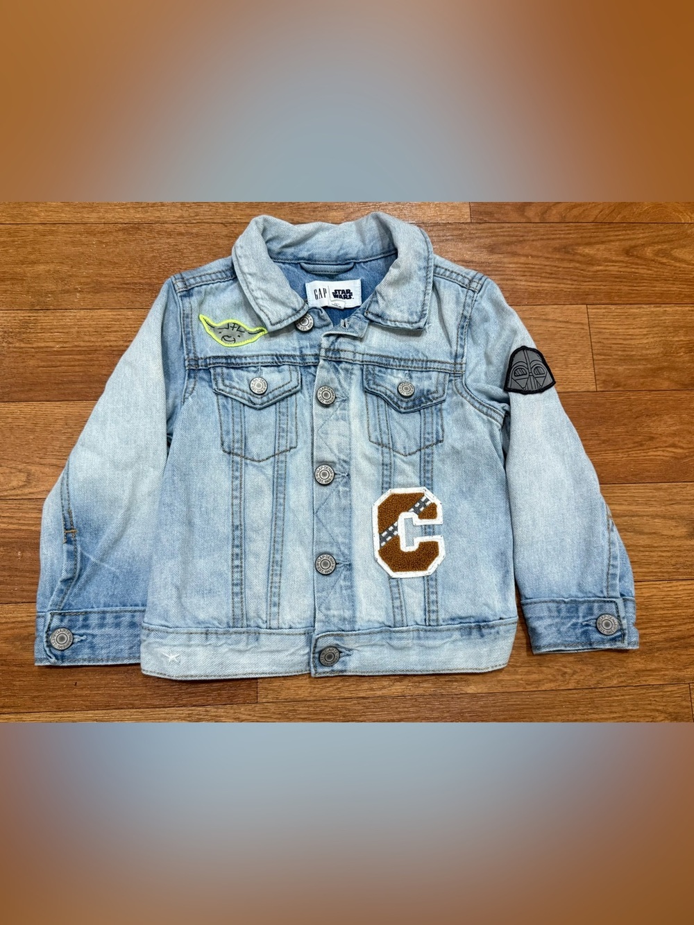 Gap x Star Wars Future Jedi Denim Jean Jacket Kids Size 2T Embroidered Patches